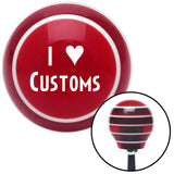White I 3 CUSTOMS Red Stripe Shift Knob with M16 x 15 Insert