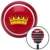 Yellow Kings Crown Red Stripe Shift Knob with M16 x 15 Insert