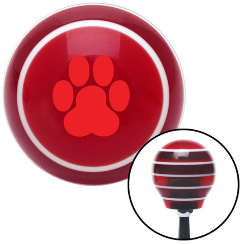 Red Pawprint Red Stripe Shift Knob with M16 x 15 Insert