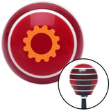 Orange Solid Gear Red Stripe Shift Knob with M16 x 15 Insert