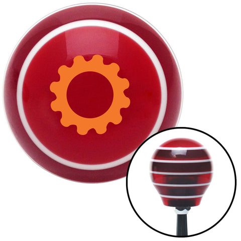 Orange Solid Gear Red Stripe Shift Knob with M16 x 15 Insert