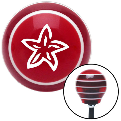 White Starfish Red Stripe Shift Knob with M16 x 15 Insert