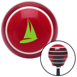 Green Sail Boat Red Stripe Shift Knob with M16 x 15 Insert
