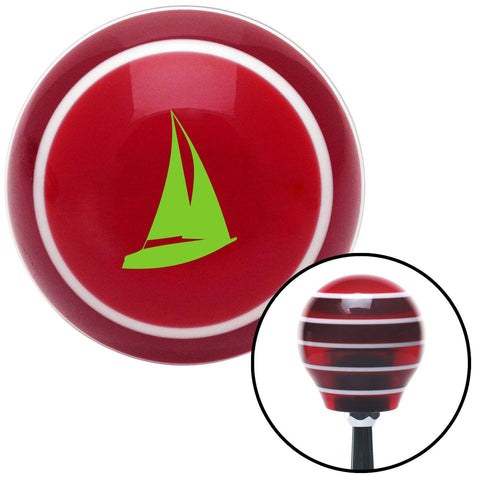 Green Sail Boat Red Stripe Shift Knob with M16 x 15 Insert