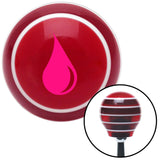 Pink Paint Drip Red Stripe Shift Knob with M16 x 15 Insert