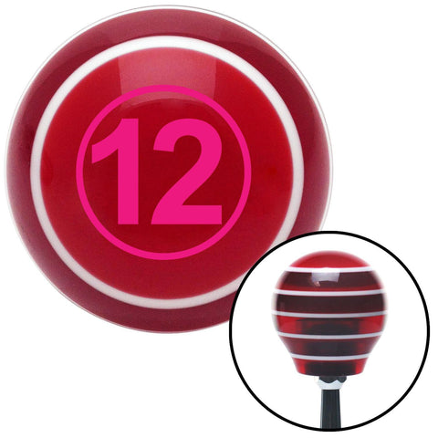 Pink Ball 12 Red Stripe Shift Knob with M16 x 15 Insert