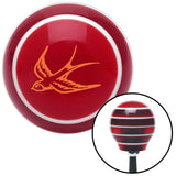 Orange Swallow Red Stripe Shift Knob with M16 x 15 Insert