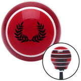 Black Hawaiian Leaf 2 Red Stripe Shift Knob with M16 x 15 Insert