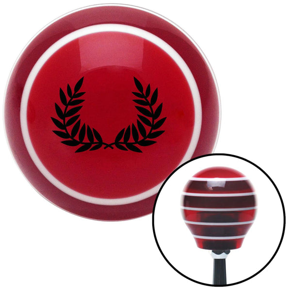 Black Hawaiian Leaf 2 Red Stripe Shift Knob with M16 x 15 Insert