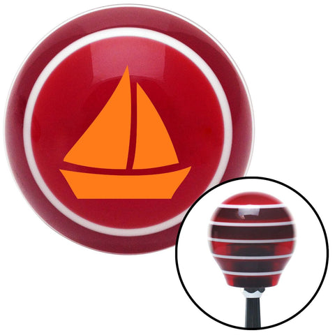 Orange Sail Boat 2 Red Stripe Shift Knob with M16 x 15 Insert