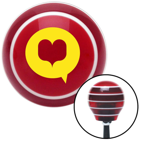 Yellow Heart in Quote Bubble Red Stripe Shift Knob with M16 x 15 Insert