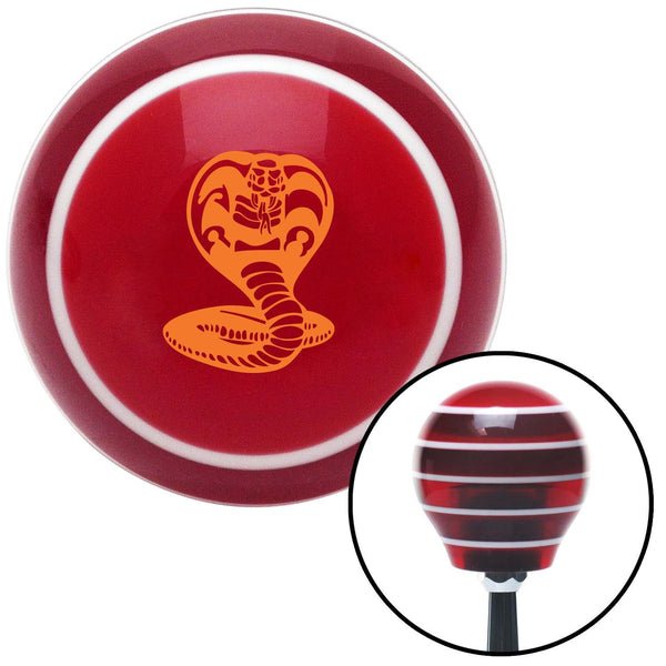 Orange King Cobra Red Stripe Shift Knob with M16 x 15 Insert