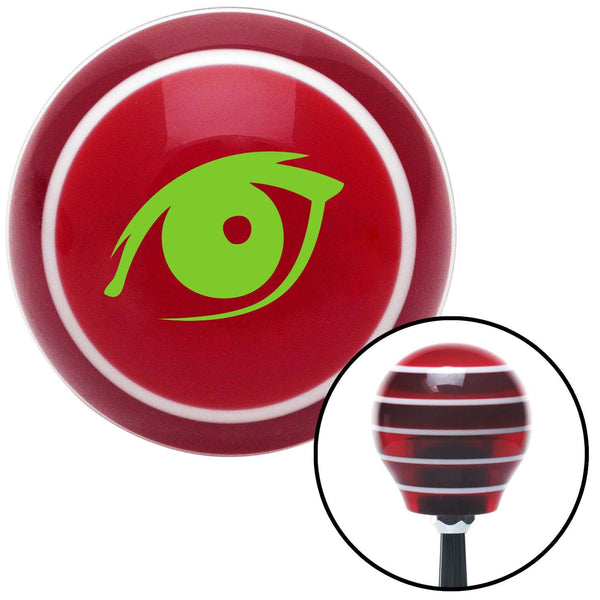 Green One Eye Red Stripe Shift Knob with M16 x 15 Insert