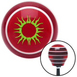 Green Hawaiian Sun Red Stripe Shift Knob with M16 x 15 Insert
