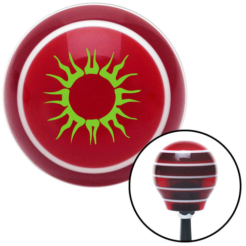 Green Hawaiian Sun Red Stripe Shift Knob with M16 x 15 Insert