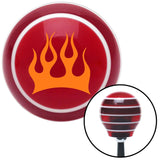 Orange Crescent Flames Red Stripe Shift Knob with M16 x 15 Insert