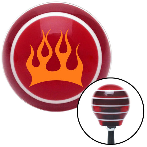 Orange Crescent Flames Red Stripe Shift Knob with M16 x 15 Insert