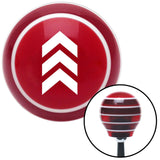 White Military Arrows Up Red Stripe Shift Knob with M16 x 15 Insert