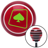 Green Spade on a Card Red Stripe Shift Knob with M16 x 15 Insert