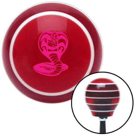 Pink King Cobra Red Stripe Shift Knob with M16 x 15 Insert
