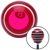 Pink 3D 8 Ball  Red Stripe Shift Knob with M16 x 15 Insert