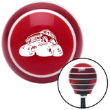 White Monster Truck Red Stripe Shift Knob with M16 x 15 Insert