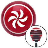 White Spinning Fan Blades Red Stripe Shift Knob with M16 x 15 Insert