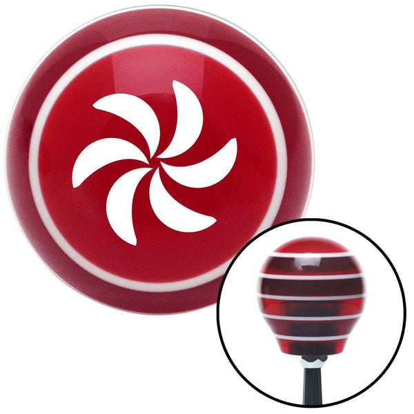 White Spinning Fan Blades Red Stripe Shift Knob with M16 x 15 Insert