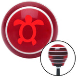 Red Simple Turtle Red Stripe Shift Knob with M16 x 15 Insert