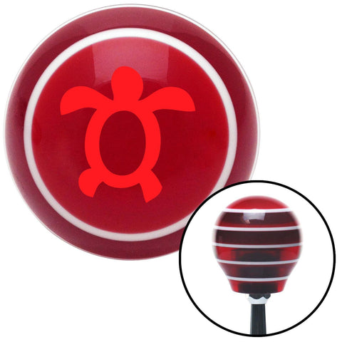 Red Simple Turtle Red Stripe Shift Knob with M16 x 15 Insert