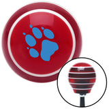 Blue Paw Print Red Stripe Shift Knob with M16 x 15 Insert