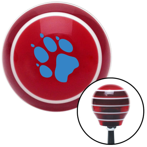 Blue Paw Print Red Stripe Shift Knob with M16 x 15 Insert