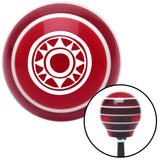 White Hawaiian Sun 2 Red Stripe Shift Knob with M16 x 15 Insert