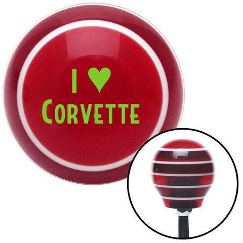 Green I 3 CORVETTE Red Stripe Shift Knob with M16 x 15 Insert