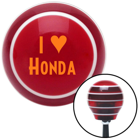 Orange I 3 HONDA Red Stripe Shift Knob with M16 x 15 Insert