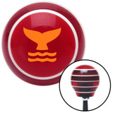 Orange Whale Tail Red Stripe Shift Knob with M16 x 15 Insert