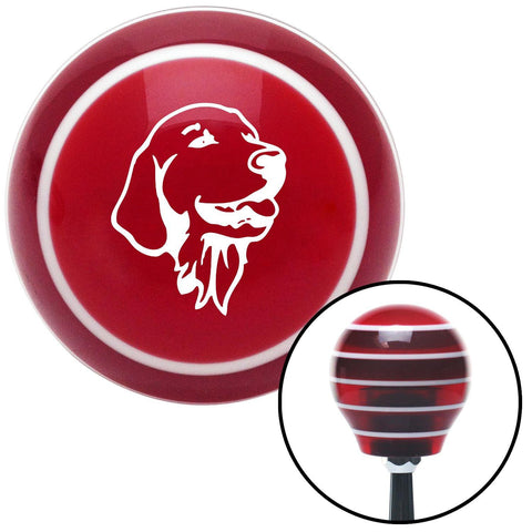 White Golden Retriever Red Stripe Shift Knob with M16 x 15 Insert