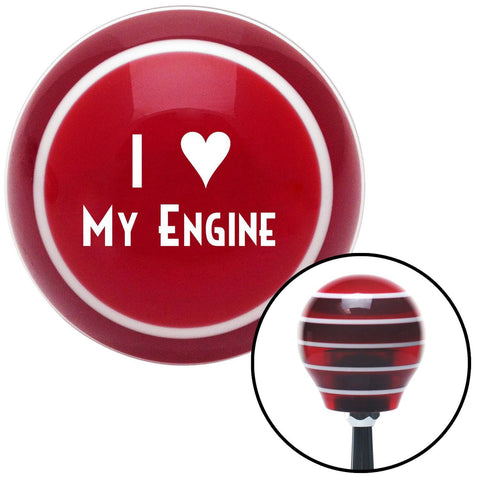 White I 3 MY ENGINE Red Stripe Shift Knob with M16 x 15 Insert