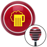 Yellow Foaming Mug Red Stripe Shift Knob with M16 x 15 Insert