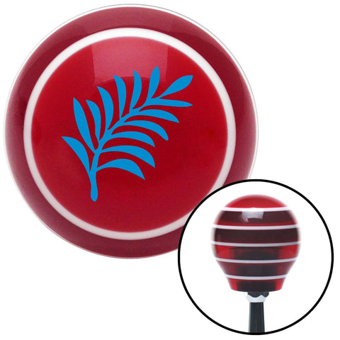 Blue Hawaiian Leaf 3 Red Stripe Shift Knob with M16 x 15 Insert