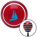 Blue Sail Boat Red Stripe Shift Knob with M16 x 15 Insert