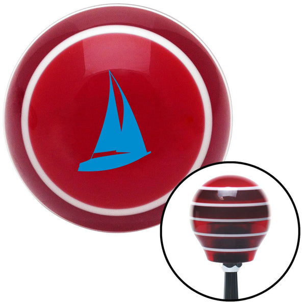 Blue Sail Boat Red Stripe Shift Knob with M16 x 15 Insert