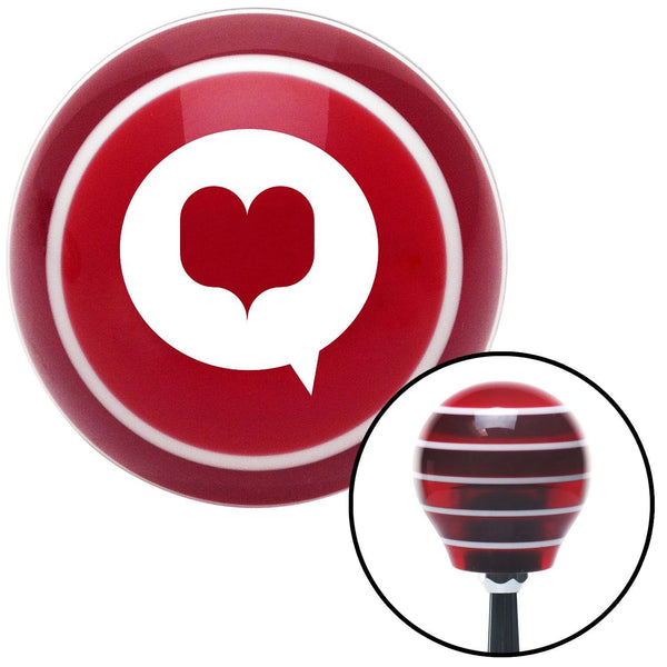 White Heart in Quote Bubble Red Stripe Shift Knob with M16 x 15 Insert