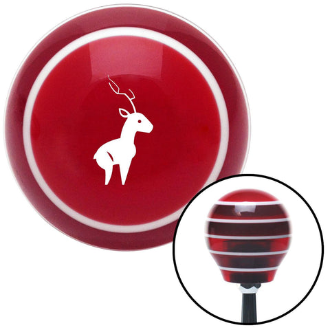 White Deer Red Stripe Shift Knob with M16 x 15 Insert