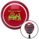 Green Only On A Jeep Red Stripe Shift Knob with M16 x 15 Insert