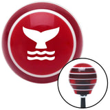White Whale Tail Red Stripe Shift Knob with M16 x 15 Insert