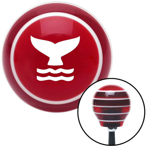 White Whale Tail Red Stripe Shift Knob with M16 x 15 Insert