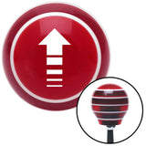 White Broken Directional Arrow Up Red Stripe Shift Knob with M16 x 15 Insert