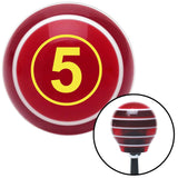 Yellow Ball 5 Red Stripe Shift Knob with M16 x 15 Insert