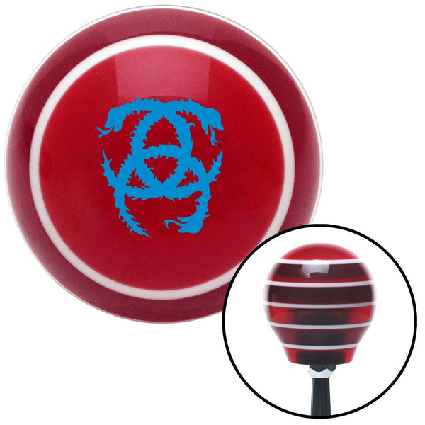 Blue Heraldic Snakes Red Stripe Shift Knob with M16 x 15 Insert